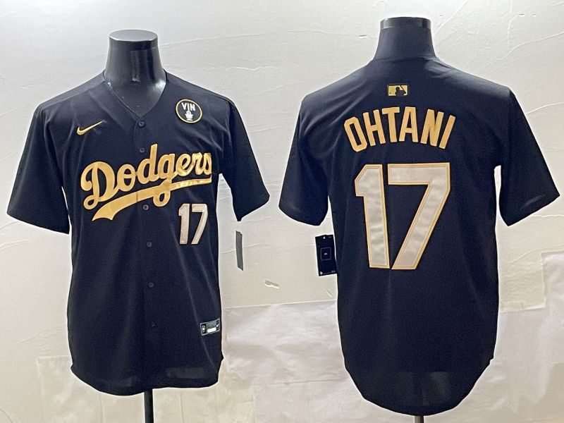 Men Los Angeles Dodgers #17 Ohtani Black Gold Nike 2025 MLB Jersey style 42411->los angeles dodgers->MLB Jersey